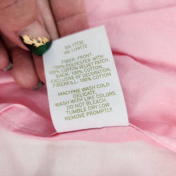 Circo Pink Pillow Sham 26x19 Satin Center Cotton Velvet Border - Picture 5 of 7